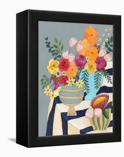 Striped Tablecloth I-Regina Moore-Framed Stretched Canvas