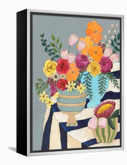 Striped Tablecloth I-Regina Moore-Framed Stretched Canvas