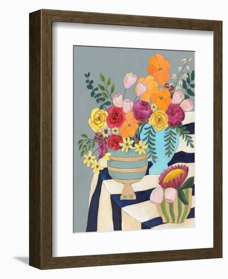 Striped Tablecloth I-Regina Moore-Framed Premium Giclee Print