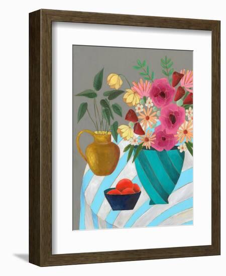 Striped Tablecloth II-Regina Moore-Framed Premium Giclee Print