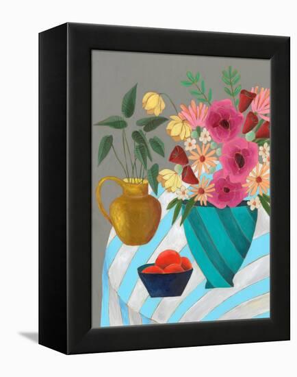 Striped Tablecloth II-Regina Moore-Framed Stretched Canvas