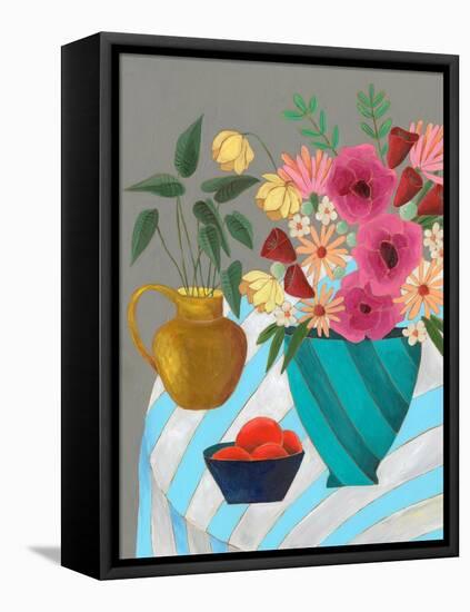 Striped Tablecloth II-Regina Moore-Framed Stretched Canvas