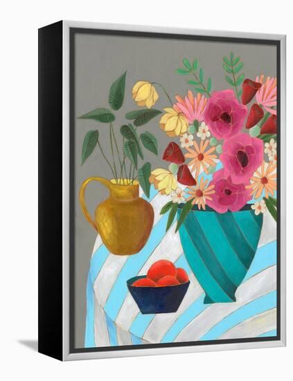 Striped Tablecloth II-Regina Moore-Framed Stretched Canvas