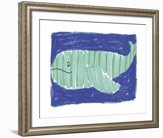 Striped Whale-Katrien Soeffers-Framed Giclee Print