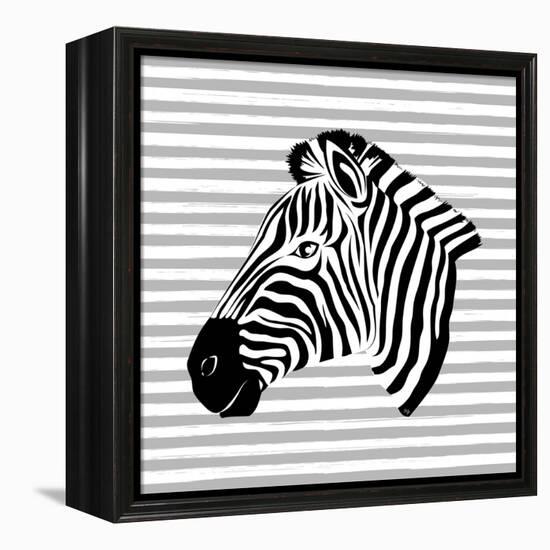 Striped Zebra-Martina Pavlova-Framed Stretched Canvas