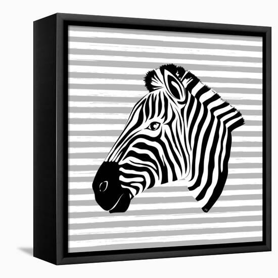 Striped Zebra-Martina Pavlova-Framed Stretched Canvas