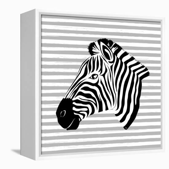 Striped Zebra-Martina Pavlova-Framed Stretched Canvas