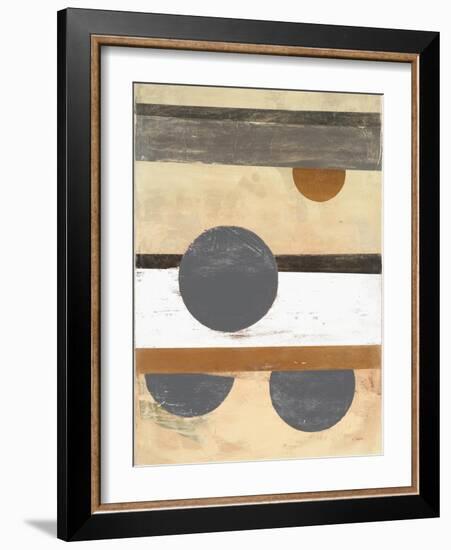 Stripes and Circles Neutral-Mike Schick-Framed Art Print