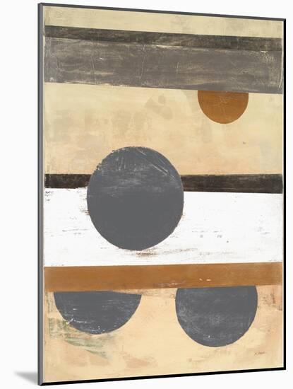 Stripes and Circles Neutral-Mike Schick-Mounted Art Print