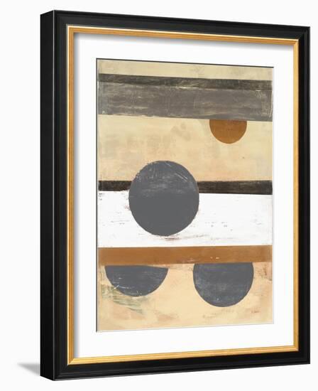 Stripes and Circles Neutral-Mike Schick-Framed Art Print