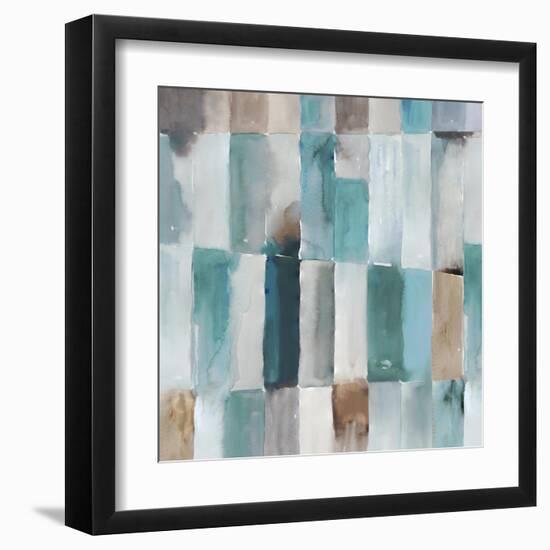 Stripes of Teal I-Tom Reeves-Framed Art Print