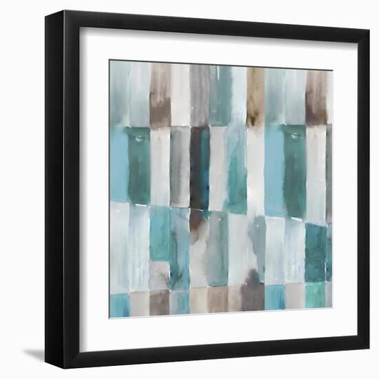 Stripes of Teal II-Tom Reeves-Framed Art Print