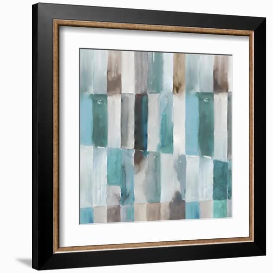 Stripes of Teal II-Tom Reeves-Framed Art Print