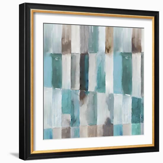 Stripes of Teal II-Tom Reeves-Framed Art Print