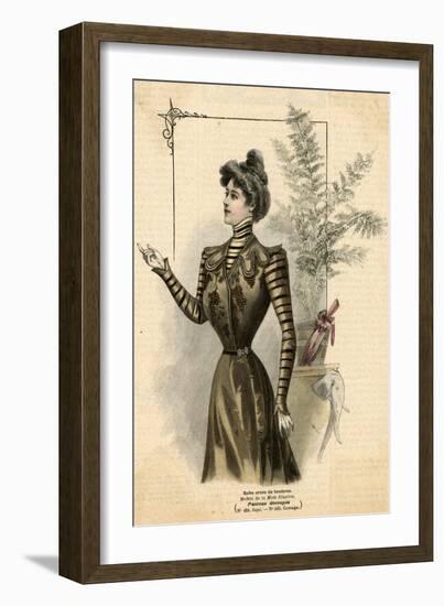 Stripey Sleeves 1899-null-Framed Art Print