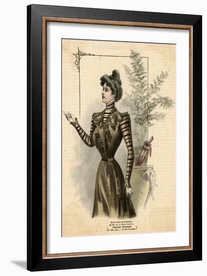 Stripey Sleeves 1899-null-Framed Art Print