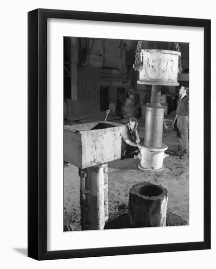 Stripping a Steel Casting, Wombwell Foundry, South Yorkshire, 1963-Michael Walters-Framed Photographic Print