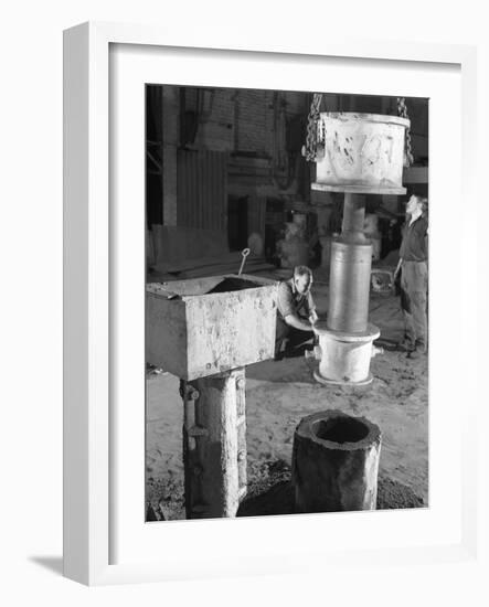 Stripping a Steel Casting, Wombwell Foundry, South Yorkshire, 1963-Michael Walters-Framed Photographic Print