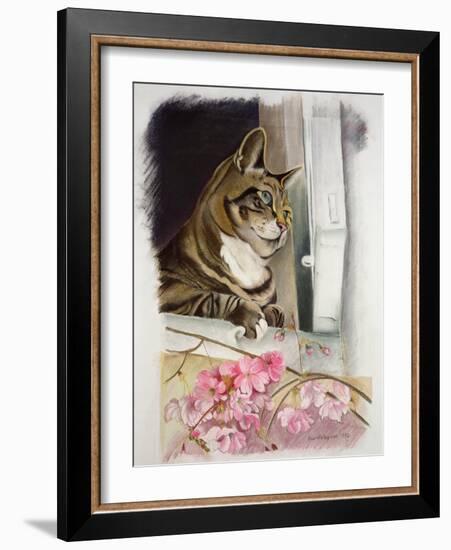 Stripy at the Window-Anne Robinson-Framed Giclee Print