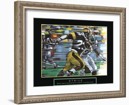 Strive - Football-Bill Hall-Framed Art Print