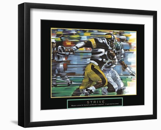 Strive - Football-Bill Hall-Framed Art Print