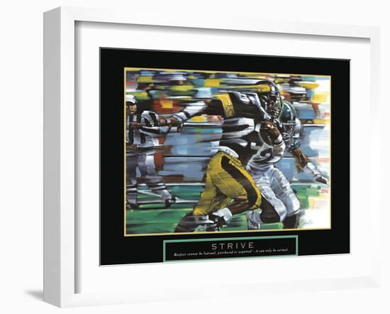 Strive - Football-Bill Hall-Framed Art Print