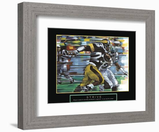 Strive - Football-Bill Hall-Framed Art Print