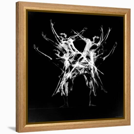 Stroboscopic Image of Dancer Ethel Butler of the Martha Graham Dance Group Performing-Gjon Mili-Framed Premier Image Canvas