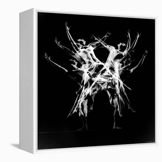 Stroboscopic Image of Dancer Ethel Butler of the Martha Graham Dance Group Performing-Gjon Mili-Framed Premier Image Canvas