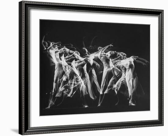 Stroboscopic Image of Dancer Ethel Butler of the Martha Graham Dance Group Performing-Gjon Mili-Framed Premium Photographic Print