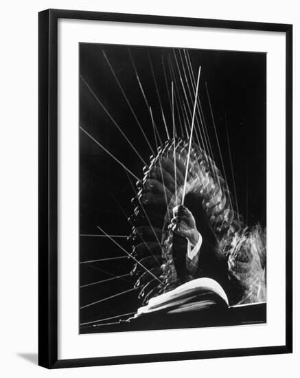 Stroboscopic Image of the Hands of Russian Conductor Efram Kurtz, While Conducting-Gjon Mili-Framed Premium Photographic Print