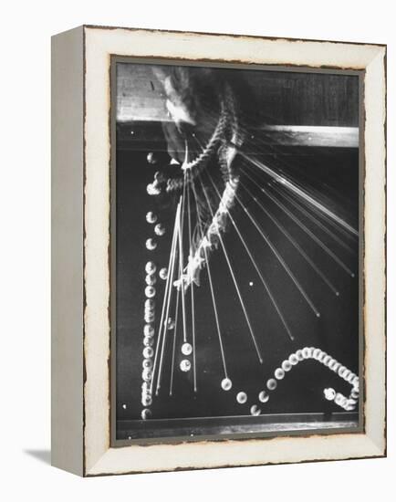 Stroboscopic Image of Three Cushion Force Follow Shot by Billiards Champion Ezequiel Navarra-Gjon Mili-Framed Premier Image Canvas