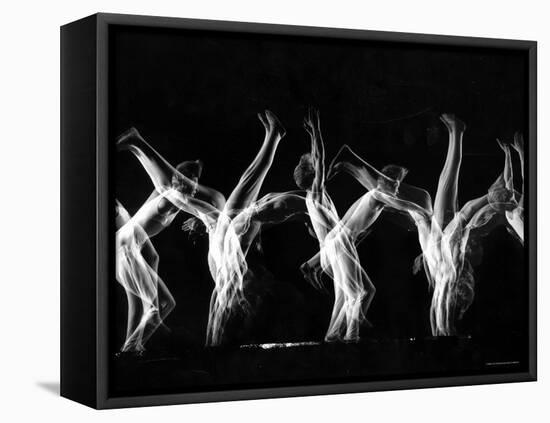 Stroboscopic Image of Tumbling Sequence Performed by Danish Men's Gymnastics Team-Gjon Mili-Framed Premier Image Canvas