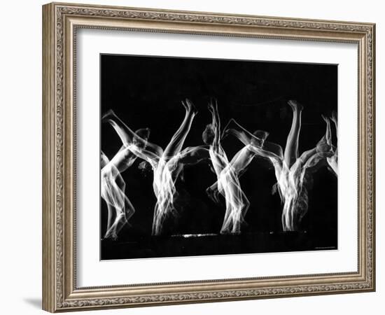 Stroboscopic Image of Tumbling Sequence Performed by Danish Men's Gymnastics Team-Gjon Mili-Framed Photographic Print