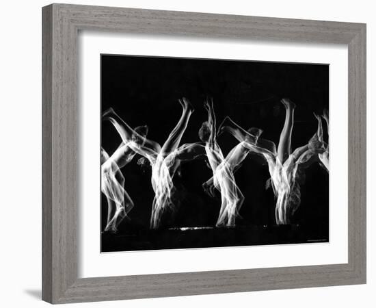 Stroboscopic Image of Tumbling Sequence Performed by Danish Men's Gymnastics Team-Gjon Mili-Framed Photographic Print