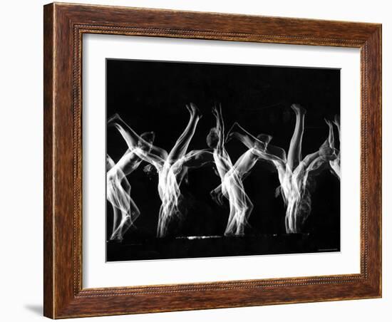 Stroboscopic Image of Tumbling Sequence Performed by Danish Men's Gymnastics Team-Gjon Mili-Framed Photographic Print