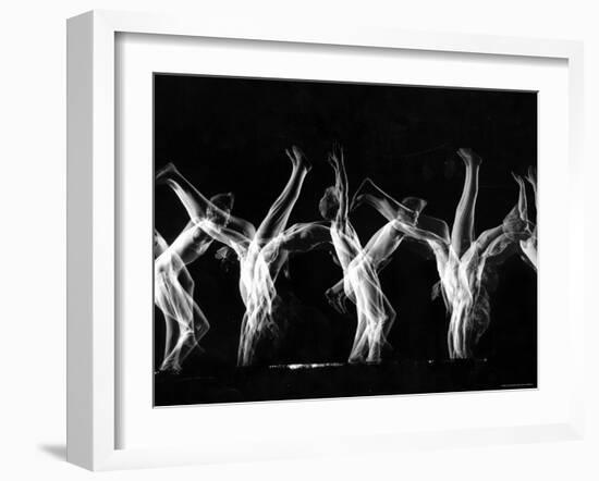 Stroboscopic Image of Tumbling Sequence Performed by Danish Men's Gymnastics Team-Gjon Mili-Framed Photographic Print