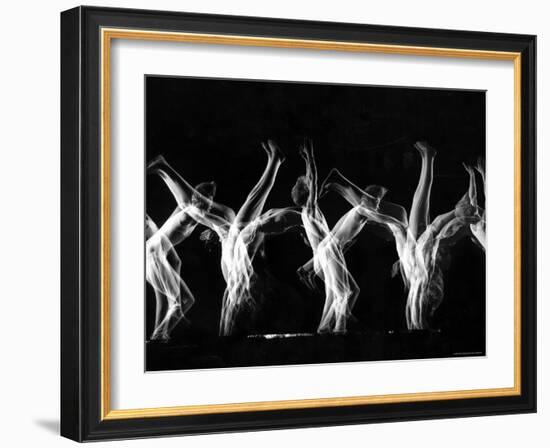 Stroboscopic Image of Tumbling Sequence Performed by Danish Men's Gymnastics Team-Gjon Mili-Framed Photographic Print