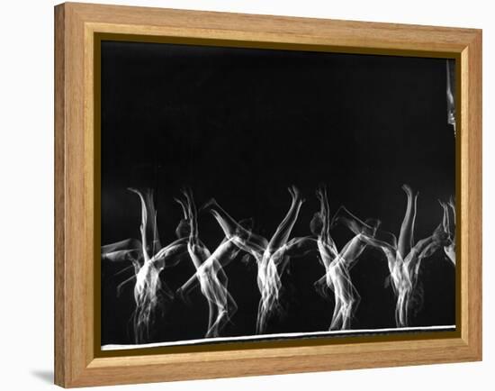 Stroboscopic Image of Tumbling Sequence Performed by Danish Men's Gymnastics Team-Gjon Mili-Framed Premier Image Canvas