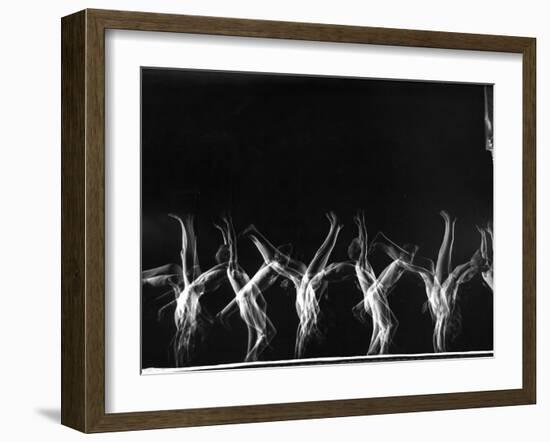 Stroboscopic Image of Tumbling Sequence Performed by Danish Men's Gymnastics Team-Gjon Mili-Framed Photographic Print