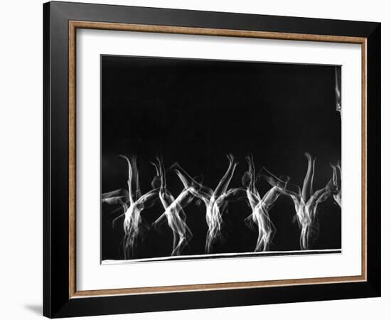 Stroboscopic Image of Tumbling Sequence Performed by Danish Men's Gymnastics Team-Gjon Mili-Framed Photographic Print