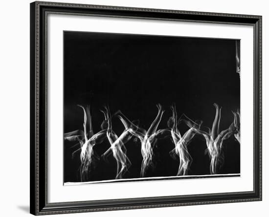 Stroboscopic Image of Tumbling Sequence Performed by Danish Men's Gymnastics Team-Gjon Mili-Framed Photographic Print