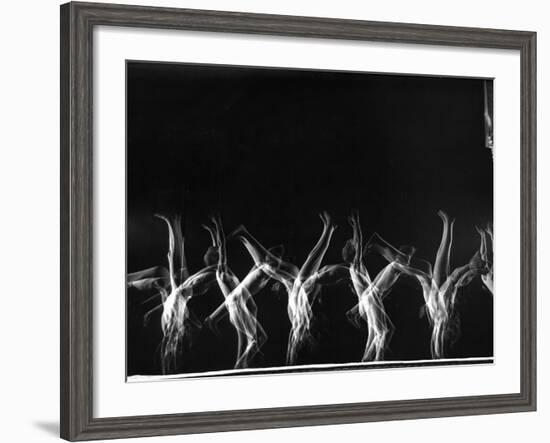 Stroboscopic Image of Tumbling Sequence Performed by Danish Men's Gymnastics Team-Gjon Mili-Framed Photographic Print