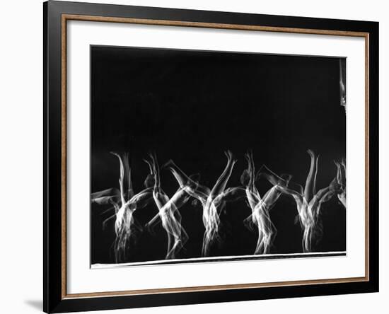 Stroboscopic Image of Tumbling Sequence Performed by Danish Men's Gymnastics Team-Gjon Mili-Framed Photographic Print