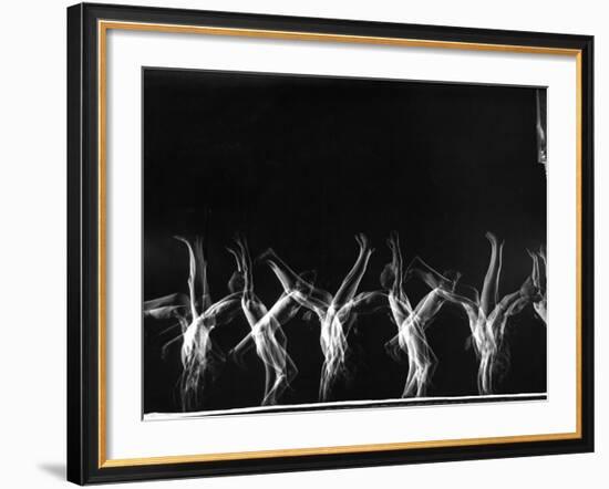 Stroboscopic Image of Tumbling Sequence Performed by Danish Men's Gymnastics Team-Gjon Mili-Framed Photographic Print