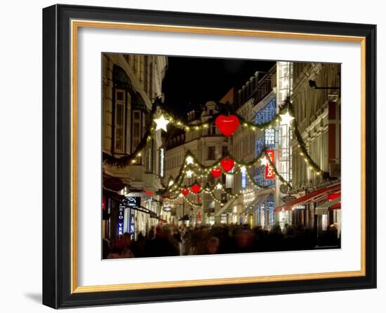 Stroget Ostergade Shopping Area at Christmas, Copenhagen, Denmark, Scandinavia, Europe-Sergio Pitamitz-Framed Photographic Print