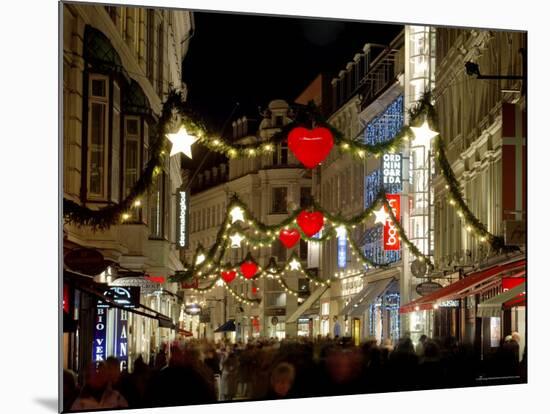 Stroget Ostergade Shopping Area at Christmas, Copenhagen, Denmark, Scandinavia, Europe-Sergio Pitamitz-Mounted Photographic Print