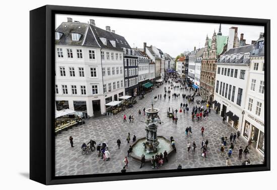 Stroget, the Main Pedestrian Shopping Street, Copenhagen, Denmark, Scandinavia, Europe-Yadid Levy-Framed Premier Image Canvas