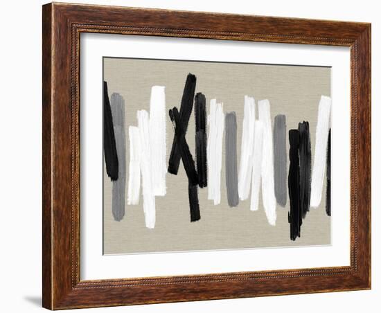 Strokes Black and White-Ellie Roberts-Framed Art Print