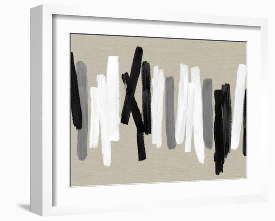 Strokes Black and White-Ellie Roberts-Framed Art Print